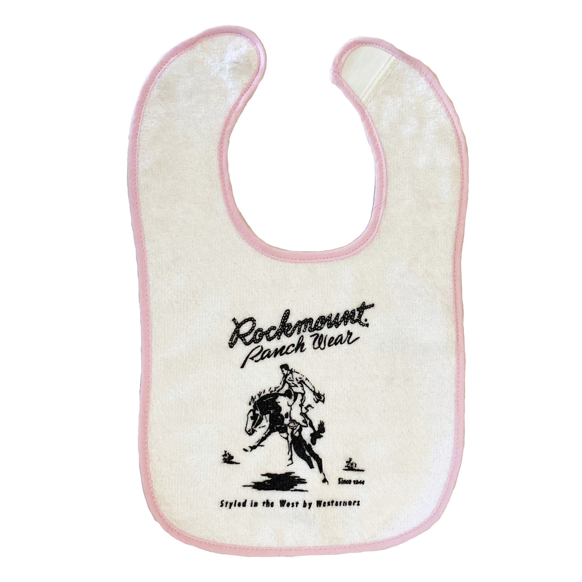 Baby Rockmount Bronc 100% Cotton Western Bib in Pink - Rockmount