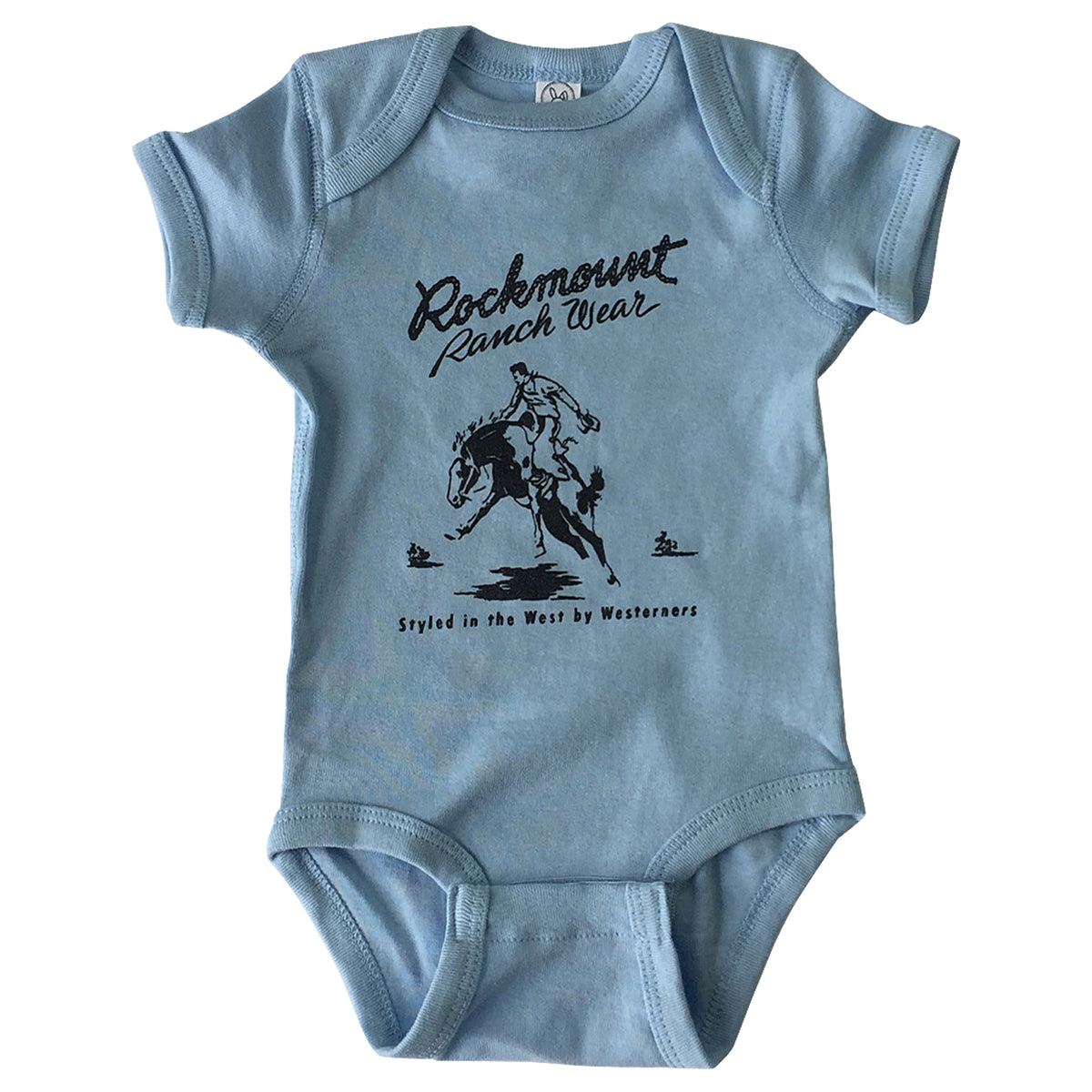 Baby Rockmount Blue Bronc 100% Cotton Western Onesie - Rockmount